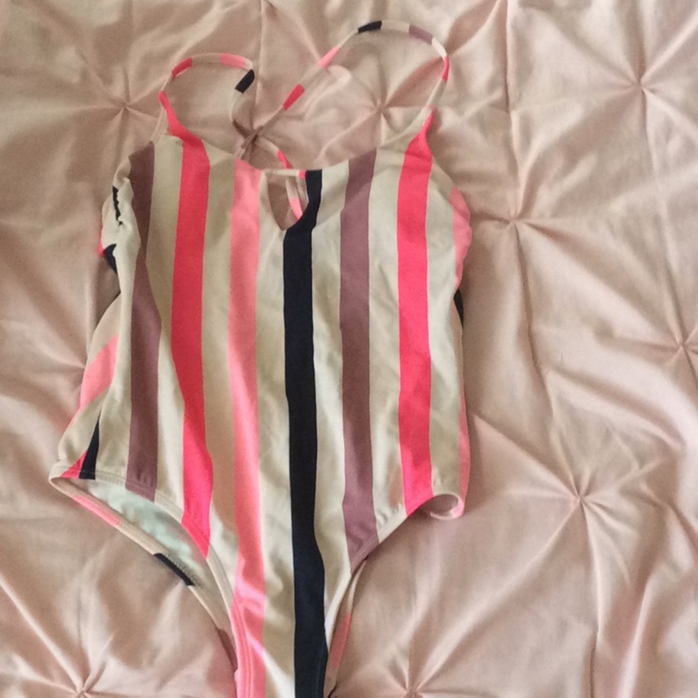 Striped One Piece Swimsuit